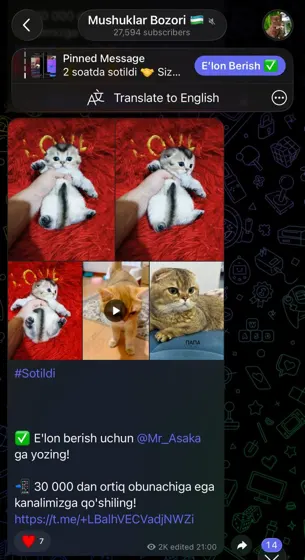 Sotildi: xaridor bilan yozishma