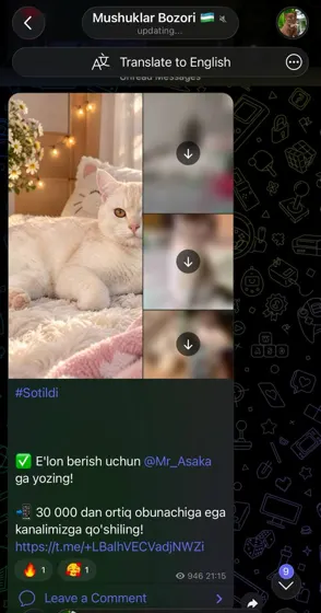 Sotildi: xaridor bilan yozishma