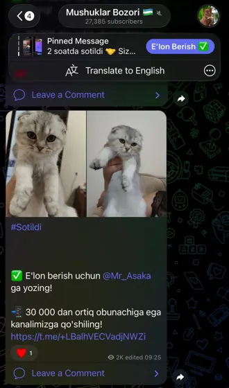 Sotildi: xaridor bilan yozishma